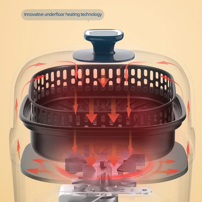 2.5L Smart Electric Air Fryers Oil-free Automatic Household Kitchen 360°Baking Convection Oven Deep Fryer Visible Window 220V.