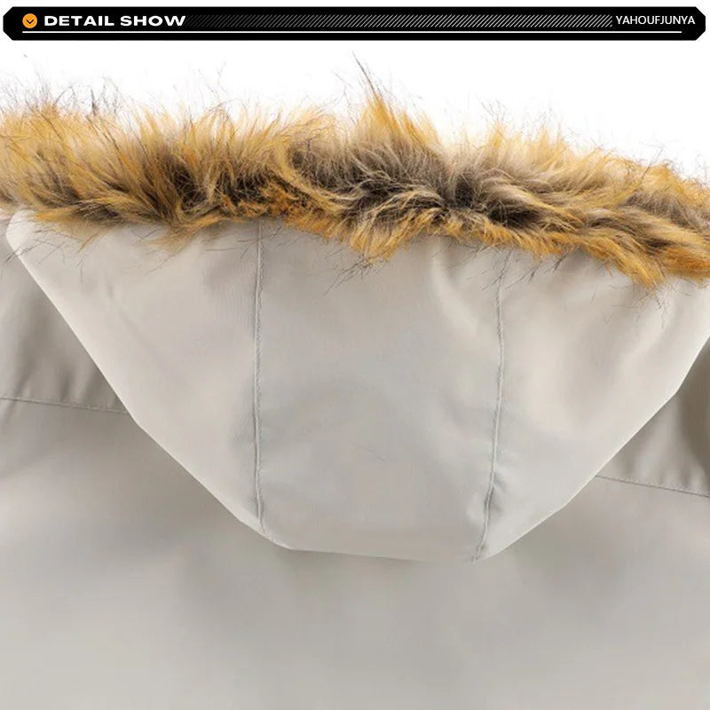 New Winter Men Outwear Fleece Warm Removable Hooded Hiking Jacket Men Outdoor Windproof Casual Fashion Jacket Coat Male Clothing.