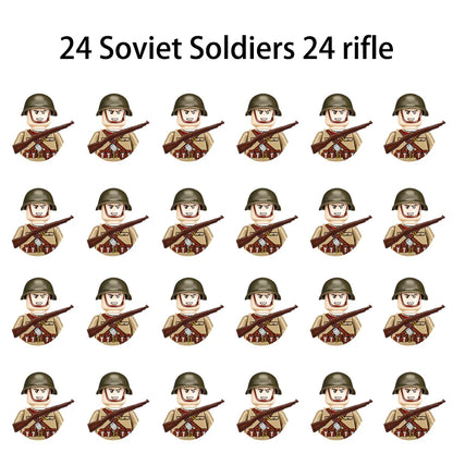 WWII Infantry Military Soldier War National Army Mini Gun Weapon Models Building Blocks Building Blocks Toys for Kids