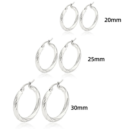 3pair Vintage Twisted Hoop Earrings for Women Gold Plated Stainless Steel Twist Ear Buckle Stackable Circle Hoops Party Jewelry.