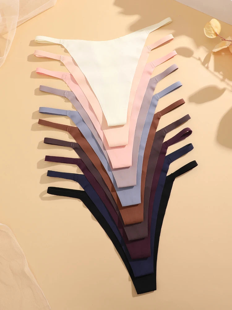 4PcsSet Seamless Ultra-thin Underwear Women Sexy Thin Belt Panties Female High Stretch Thongs Girls Breathable G-String Lingerie.