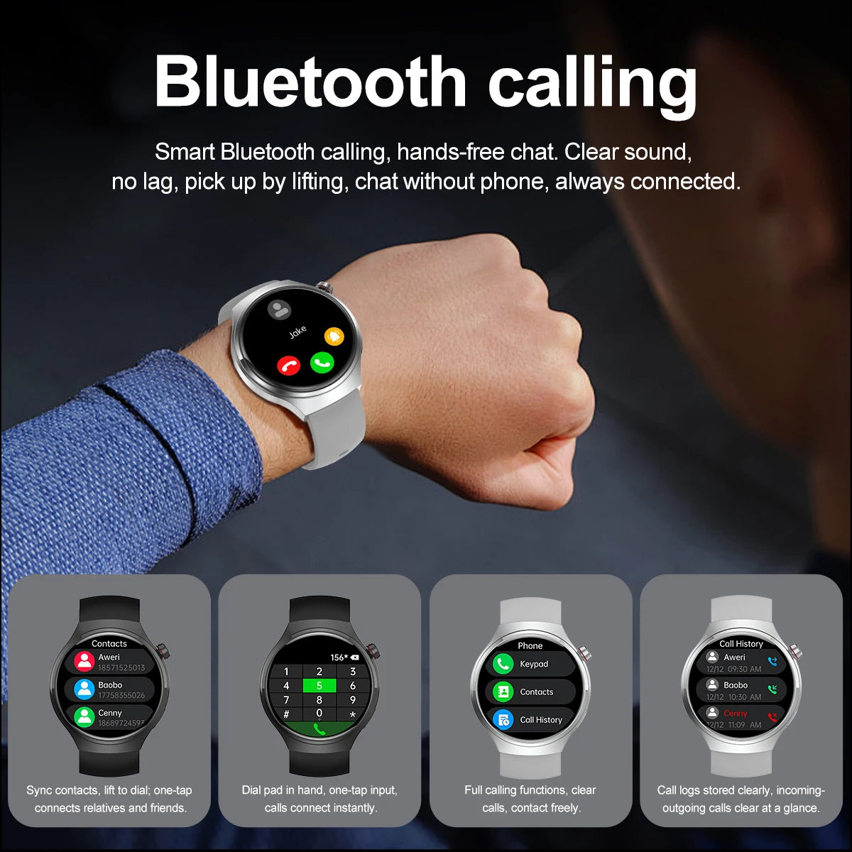 2025 New Watch 4 GT Series Smart Watch Men AMOLED Screen Heart Rate Health Monitoring Bluetooth Call Business Smartwatch Man.