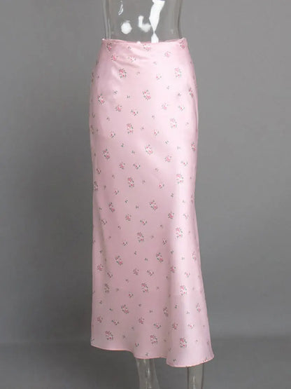 Tossy Summer Printed Fashion Long Skirt For Women High Waist Contrast Patchwork Slim Elegant Party Looks Ladies Y2k Maxi Skirt