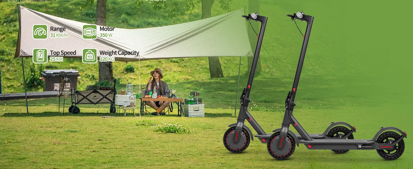 ES80/M365 X1 Electric Scooter 36V 10.5Ah 500W Motor 35KM Long Range 31KM/H 8.5Inch Solid Tires Foldable Smart APP EScooter