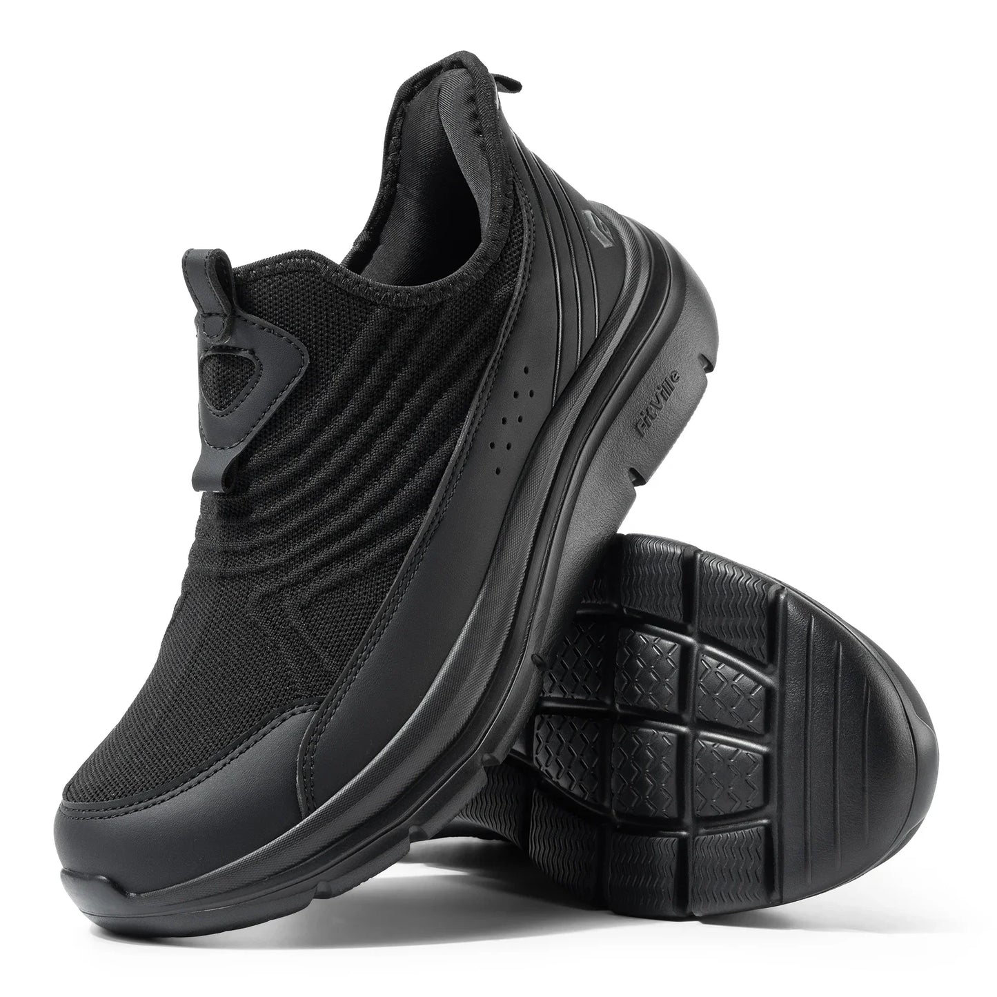 Fitville Wide Men'S Slip-On Running Shoes Lightweight Breathable Outdoor Casual Sports Walking Shoes Sneakers For Swollen Feet