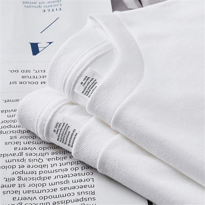 2PCS 100% Cotton Solid T Shirts Men's and Women's Short Sleeve White Tees Casual Breathable Loose Round Neck T-shirt Couple Tops.
