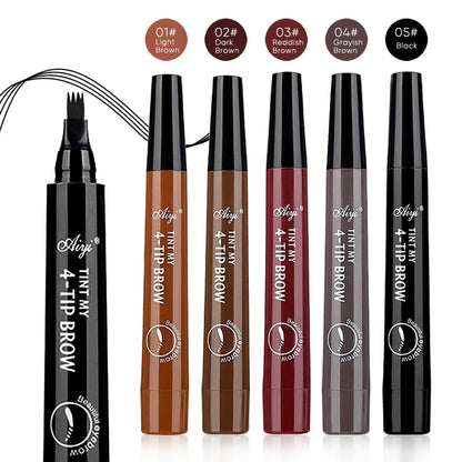 Four-pronged eyebrow pencil, four-end, long-lasting, non-smudged, water-resistant, anti-smudged eyebrow pencil.