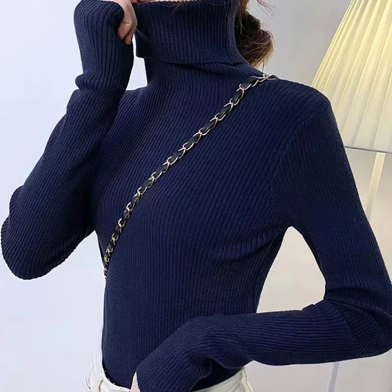 Rollkragenpullover für Damen im Herbst, gestrickt, weiche Pullover, Pullover, grundlegende weiche Pullover für Damen, 2026, Herbst und Winter