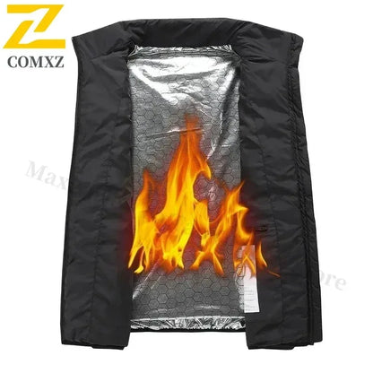 21 Zone Heating Vest Mens USB Infrared Thermal Jacket Smart Heated Clothes New Winter Cold-proof Thick Sleeveless Coat Hiking.