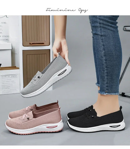 2024 Women's Casual Shoes Fashion Breathable Walking Flat Bottom Sports Shoes Women's Fitness Large Pink Women's Shoes 36-43