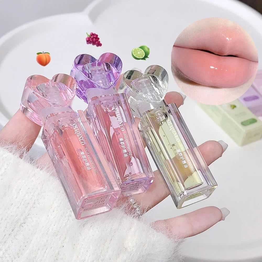 Plumping Jelly Lip Gloss Lasting Moisturizing Transparent Lip Oil Water Light Mirror Peach Lipstick Women Lips Makeup Cosmetics.