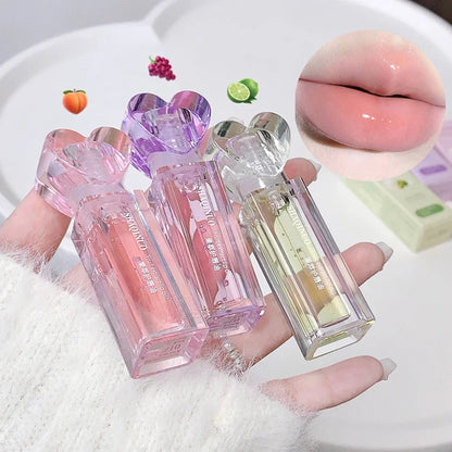 Plumping Jelly Lip Gloss Lasting Moisturizing Transparent Lip Oil Water Light Mirror Peach Lipstick Women Lips Makeup Cosmetics.