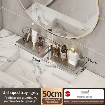 Badezimmerregal, Badezimmerregal, Toilettenlagerregal, Toilette, Küchenraum, Aluminium, zum Aufhängen an der Wand, stanzfreies Regal