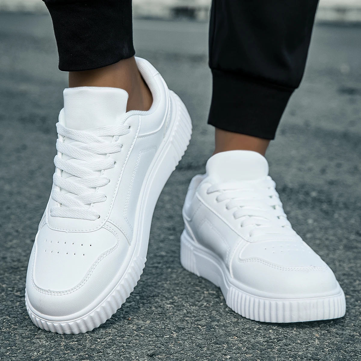 YRZL Womens Sneakers Autumn White Shoes Lightweight Thick Sole Non Slip Skatebaord Shoes Unisex Casual Sports Shoes for Man.