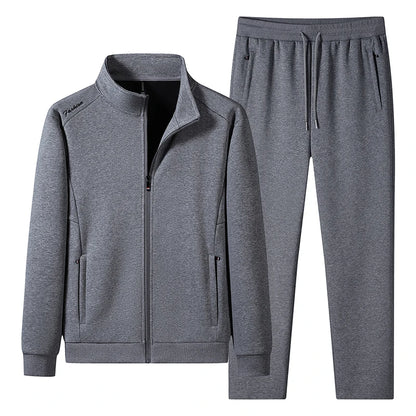 Plus Size 6XL 7XL Men's Sportswear Casual Cotton Tracksuits Men Sets Outwear Jacket+Sweatpant Joggers Running Winter Sports Suit
