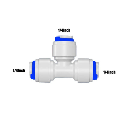10PCS RO Water Hose Connection Straight Elbow Tee 1/4" Coupling Plastic Quick Pipe Fitting Reverse Osmosis Connector