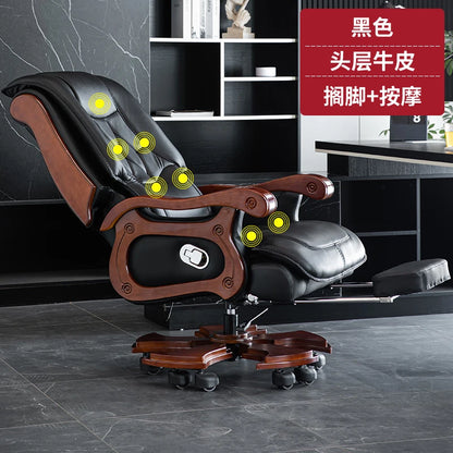 Business Leder Büro Computer Stuhl Liege Verstellbare Rückenlehne Executive Rotierenden Stuhl Massage Computer Büro Möbel