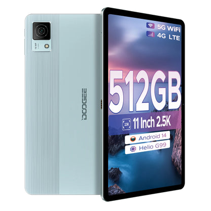 DOOGEE T40 Android Tablet 14 11 ''IPS 2.5K 8GB RAM 512GB ROM Helio G99 8580mAh 18W Charge Face Unlock 7.6mm ultra-thin Tablet