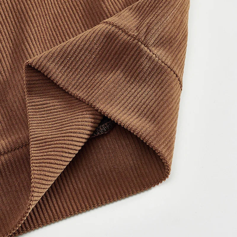 Men's Corduroy Jacket Stand-up Collar Slim Fit Retro Multi-pocket Workwear Commuter Coat for Spring And Autumn