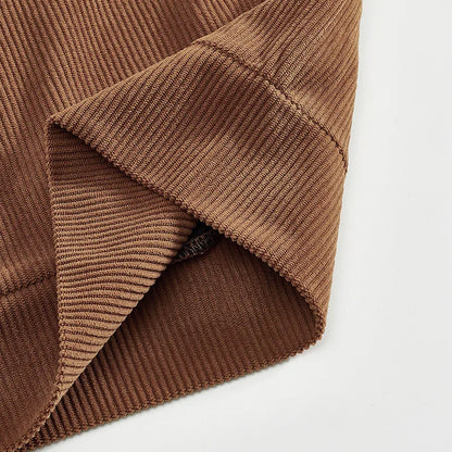 Men's Corduroy Jacket Stand-up Collar Slim Fit Retro Multi-pocket Workwear Commuter Coat for Spring And Autumn