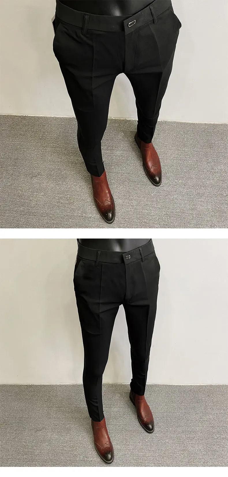 Men Suit Pants Formal Trousers Pantalone Hombre Stretch Slim Solid Color Casual Dress Full Length Pants Fashion New Men Clothing.