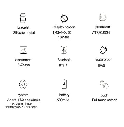 VALDUS VG40 PRO Smartwatch Man Woman AMOLED GPS  Bluetooth Call Heart Rate Voice Assistant Long battery life Sports Smart Watch