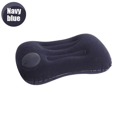 portable Inflatable Square Pillow Flocking travel neck pillow foldable waist pillow Comfortable Travel Camping Plane Pillow 1PC.