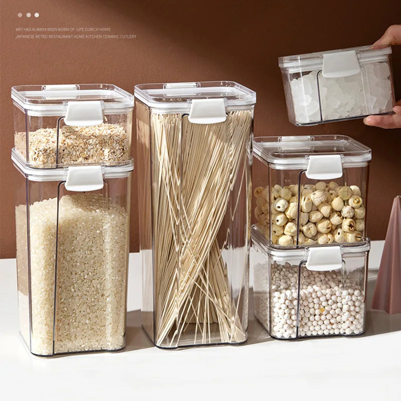 2/4Pcs Sealed Jars Set Grain Coffee Beans Sealed Container Plastic Kitchen Fresh-keeping Box Moisture-proof Storage Boxes Set.