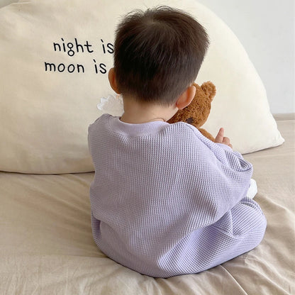 Newborn Baby Boy Waffle Jumpsuit Spring Autumn Girl Solid Bodysuits for Infants Cotton Casual Kids Clothes Boys Costumes.