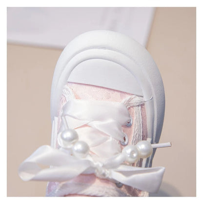 Children’s Casual Sneakers for Girls 2025 Autumn New Toddler Canvas Shoes with Shiny Bow Non-slip Breathable Kid Cotton Sneakers.