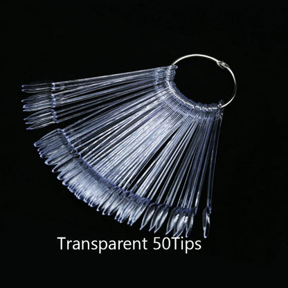False Nail Tips fan Nature Clear Black 12/24/32/50 pcs/set Finger Full Card Nail Art Display Practice Polish all for Manicure