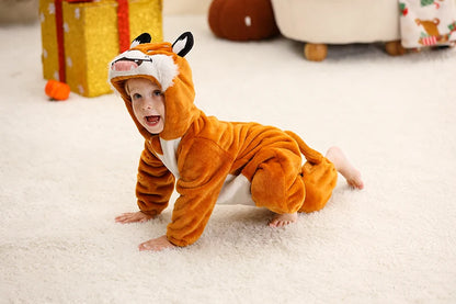 MICHLEY Winter Baby Strampler Mit Kapuze Flanell Cosplay Kleinkind Infant Kleidung Insgesamt Bodys Overall Kostüm Für Kinder Mädchen Junge