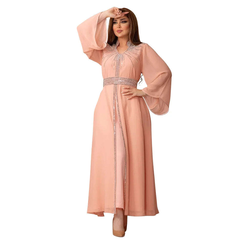 Floral Bedruckte Abaya Arabisch Langes Kleid Frauen Muslimischen Marokkanischen Kaftan Robe Golf Jalabiya Dubai Islam Türkei Kleider Ramadan Kleid