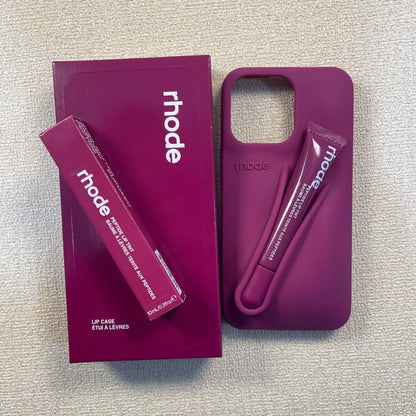 With Lip Gloss Full Set Case for IPhone 17/16/15/14/15/14/13/12/11Pro Max Plus Air Lipstick Silicone Toast Espresso Ribbon Box