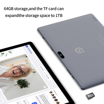 PRITOM 10.1 Inch Tablet PC Android 13 4GB(2+2 VIRTUAL)) 64 GB Quad Core Bluetooth WiFi with 3G SIM card Slot.