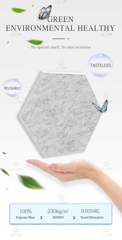 Sound Absorbing Wall Panels Hexagon 6 Pcs Bedroom Acoustic Insulation Sound-absorbing Panels Decor Acoustic Absorption Panel