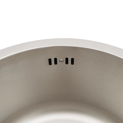 41 cm kreisförmige, vertiefte und vergrößerte Küchenspüle aus Edelstahl 304 mit einer Schüssel