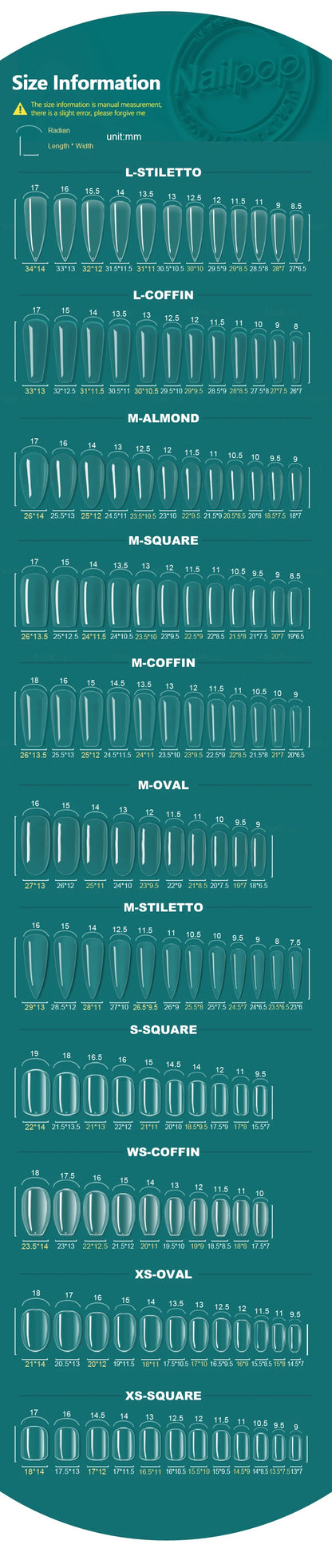 NAILPOP 120pcs Fake Nails Full Cover Press on Nails Coffin Soft Gel American Pose Capsule False Nail Tips for Extension System.