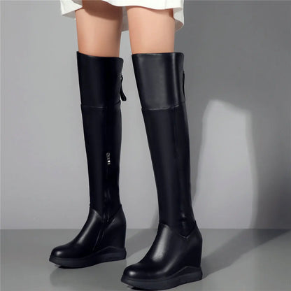 Winter Pumps Size 46 Shoes Women Big Size 45 Genuine Leather Wedges High Heel Over The Knee Snow Boots Size 44 Chunky Sneakers.