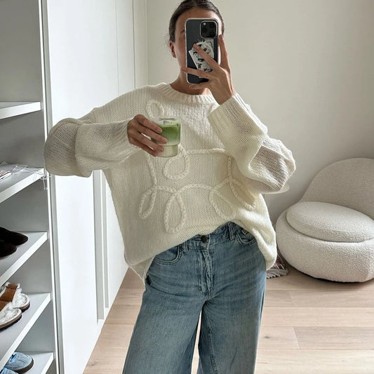Talenza Herbst Casual Pullover frauen Solide Oansatz Langarm Pullover Neue Lose Pendeln Büro Chic Gestrickte Pullover Outfits