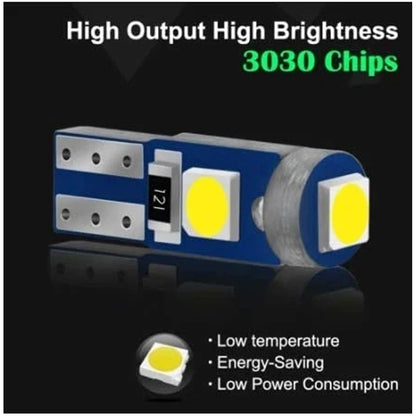 10X T5 Led-lampe W3w Auto Lichter Lizenz Lampe Motorrad Dashboard Licht Auto 3smd 12v Canbus Innen Mini rote Dome Lesen Lampen.