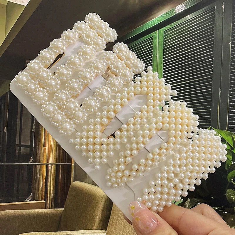 Simulated Pearl Hair Clips For Women Korean Women Hairpins Girl Geometric Hair Barrettes Fashion Hairgrip Hair Accessories.
