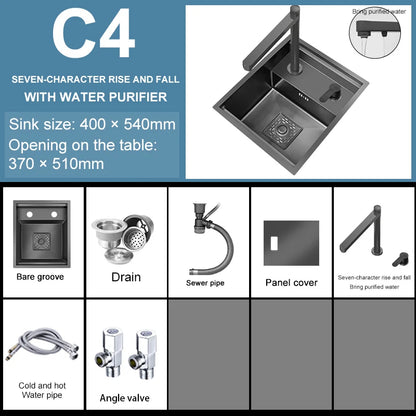 Versteckte Küchen spüle Bar Spüle Kit Klapp hahn Abflussrohr, Drop-In Unterbau Spüle, kleine Edelstahls püle für Workstation RV