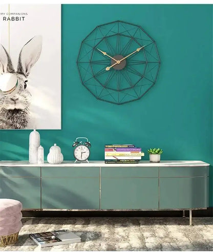 Wand für Design, großes Zimmer, 50 cm, geometrisches Büro, Eisen, Vintage-Industriestil, Uhr zum Aufhängen, Heimuhr, Dekoration, modernes Wohnen