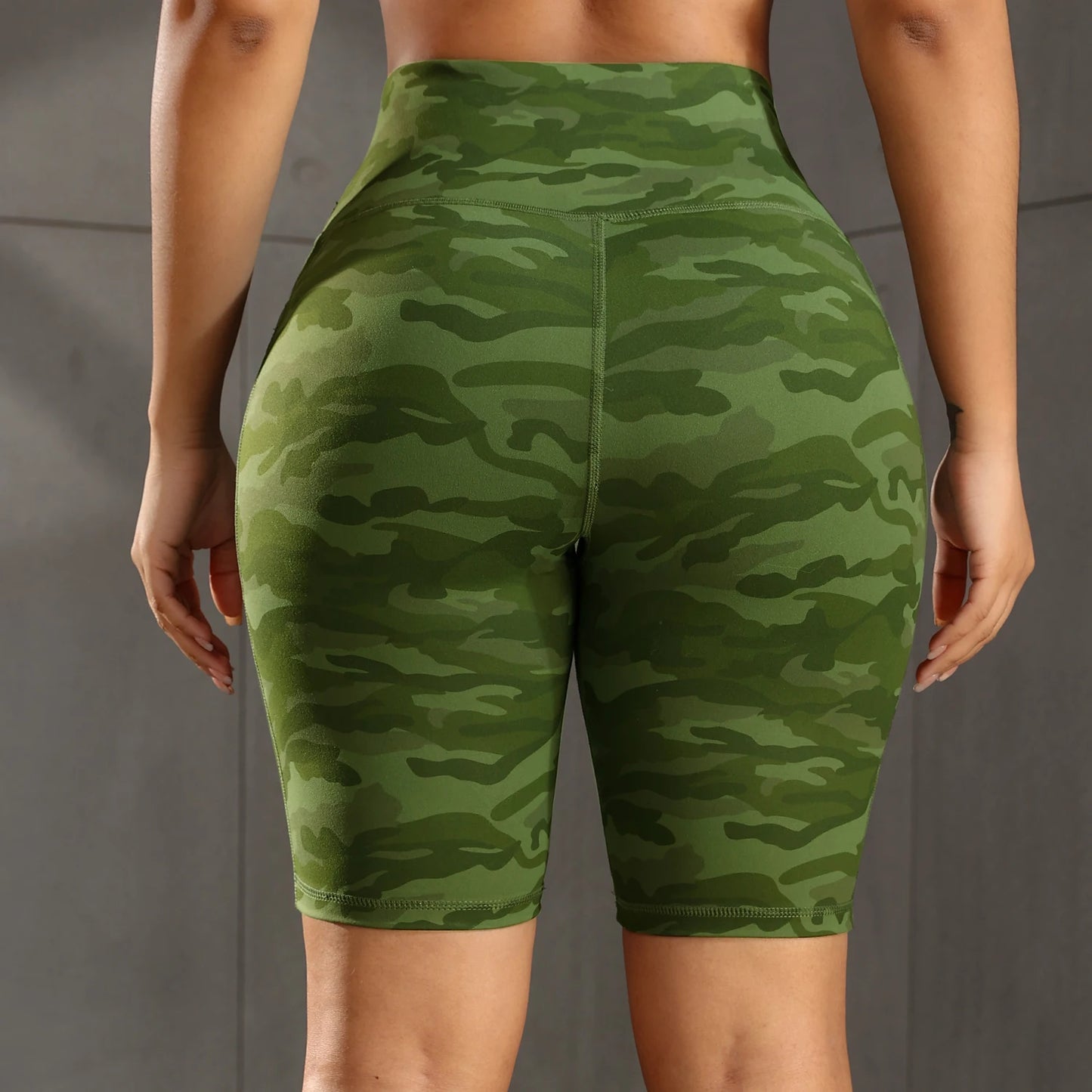 CHRLEISURE Women Solid Yoga Shorts with 3 Pockets High Waist Butt Lifting Workout Tights Gym Elastic Cycling Shorts Activewear.