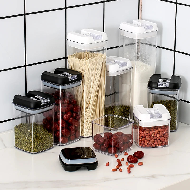 FAIS DU Food Storage Jar With Lid Kitchen Container Kitchen Organizer Stackable Dustproof Moisture Resistant Kitchen Accessories.