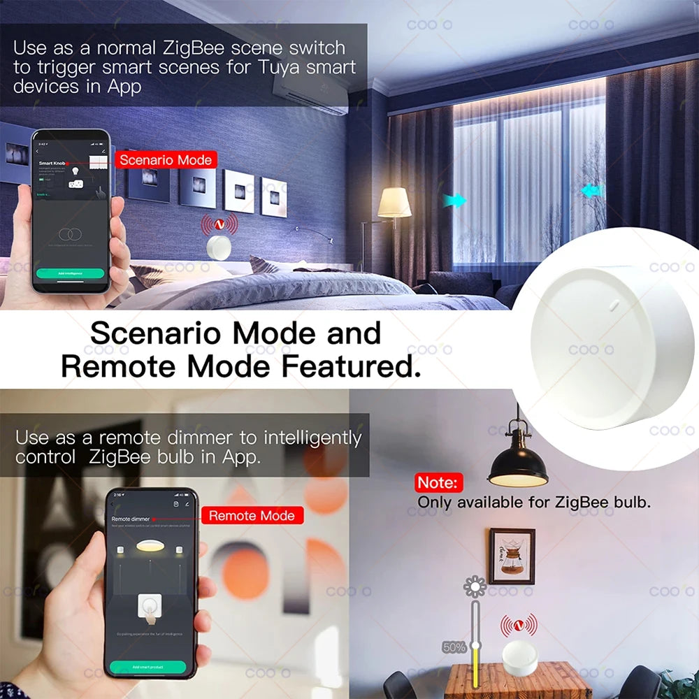 Neue Tuya ZigBee Smart Knob Schalter DIY Drahtlose Szene Taste Drehbare Dimmer Schalter Haushaltsgeräte Automatisierung Verknüpfung Remoter.