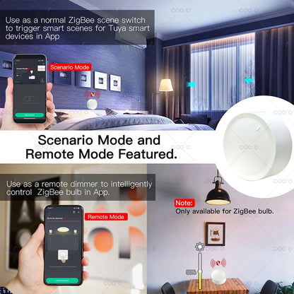 Neue Tuya ZigBee Smart Knob Schalter DIY Drahtlose Szene Taste Drehbare Dimmer Schalter Haushaltsgeräte Automatisierung Verknüpfung Remoter.