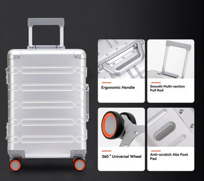 2024 neue Große Kapazität Langlebige Gepäck Sets Aluminium Koffer Frauen Mädchen Handgepäck Internat Reise 20/24/29.