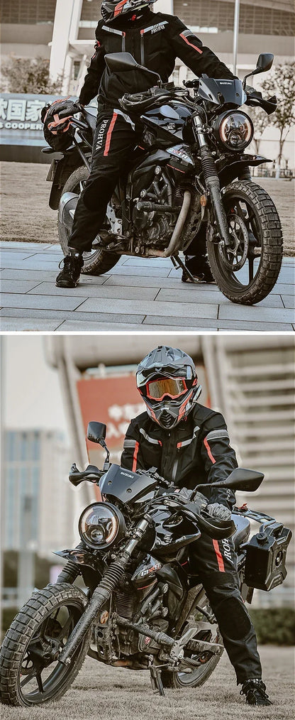 HVA Waterproof Motorcycle Jacket Men's Racing Suit Removable Liner Warm Autumn and Winter Motorcycle Jacket Suit Anti-fall Suit